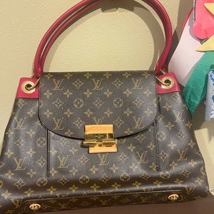 Olympus red monogram purse like new